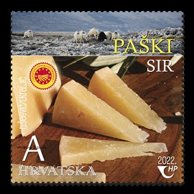 Paški sir na poštanskoj marki